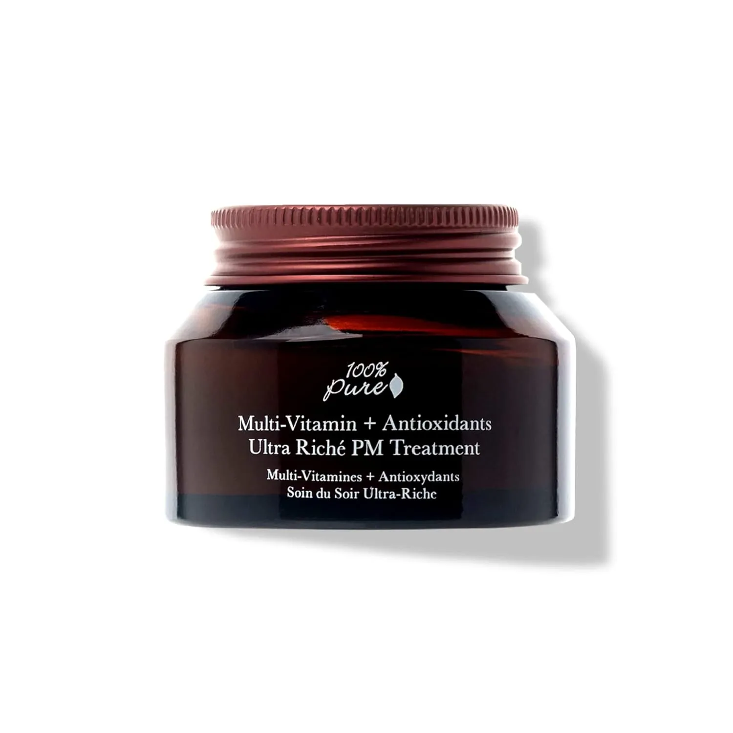 100% PURE Multi-Vitamin   Antioxidants Ultra Riche PM Treatment Skin Renewing Night Cream Vitamin C & Retinol Facial Moisturizer, Powerful Anti-Aging Moisture Replenishment - 1.5 oz