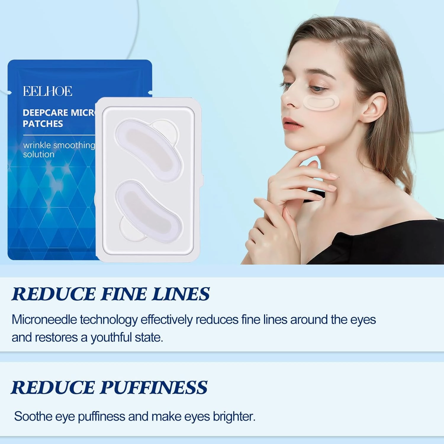 12 Picecs Malora Microglow Eye Patches,Hyaluronic Patchess for Under,Malora Under EyePatches for Wrinkles,Reduces Puffiness & Eye Bags,Under Eye Wrinkles Hydrating Sticker Mask (2Box)