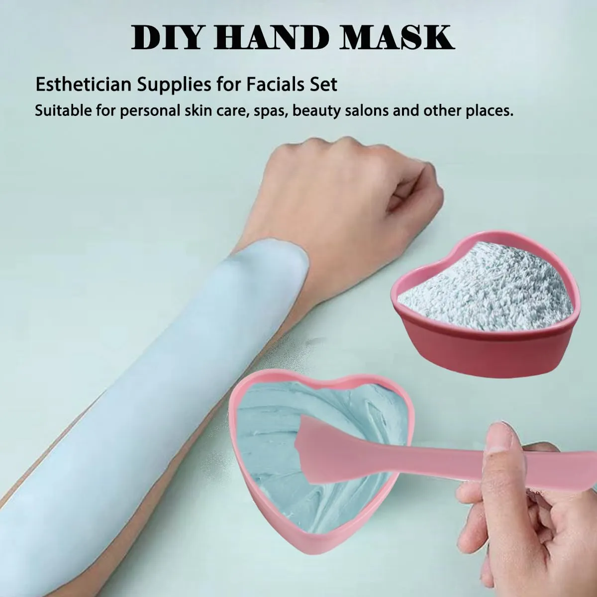 15 Pairs Pink Heart-shaped Plastic Facial Mask Mixing Bowls Set with Spatulas - DIY Skincare Mixing Tool Kit, Mud Masks, Home Salon, and Beauty Salon Use, Face Mask Applicator Tool(15Pcs)