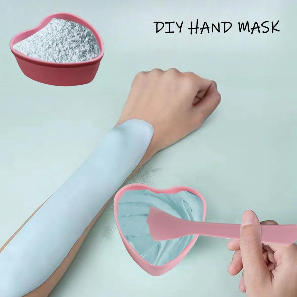20 Pairs Pink Heart-shaped Plastic Facial Mask Mixing Bowls Set with Spatulas - DIY Skincare Mixing Tool Kit, Mud Masks, Home Salon, and Beauty Salon Use, Face Mask Applicator Tool(20Pcs)