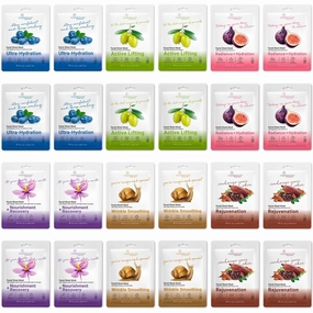 24 Pack of Sheet Face Masks Skincare - Collagen Face Mask Sheets with Hyaluronic Acid, Vitamin C, Snail Mucin - Facial Sheet Mask for Hydrating, Rejuvenating, Moisturizing