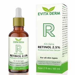 2.5 Retinol Serum - With Hyaluronic Acid, Vitamin C & E, Peptide, Aloe Vera - Boost Collagen, Reduce Wrinkles, Fine Lines, Acne