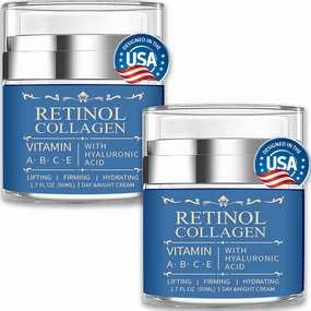 2 Pack Instant Face Lift Cream – Tightens Sagging Skin & Lifts Contours – Firming Moisturizer for Face, Neck, Jawline & Eye Area – With Hydrolyzed Collagen & Hyaluronic Acid – For All Skin Types