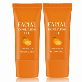 2 PCS Facial Exfoliating Gel,Purifying Exfoliating Gel,Orange Exfoliatings Whitening Gels Scrub for Face Body Skin Repair,Orange Enzyme Hydrating Facial Scrub,Moisturizing,Cleansing and Rejuvenating