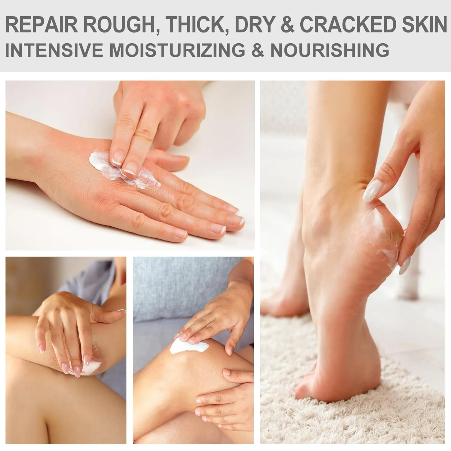 3 Packs Urea Cream 40 Percent - Foot & Hand Cream, for Dry, Cracked Heels, Feet, Knees, Elbows, and Hands, Callus Remover, Maximum Strength Urea Lotion for Softening and Moisturizing