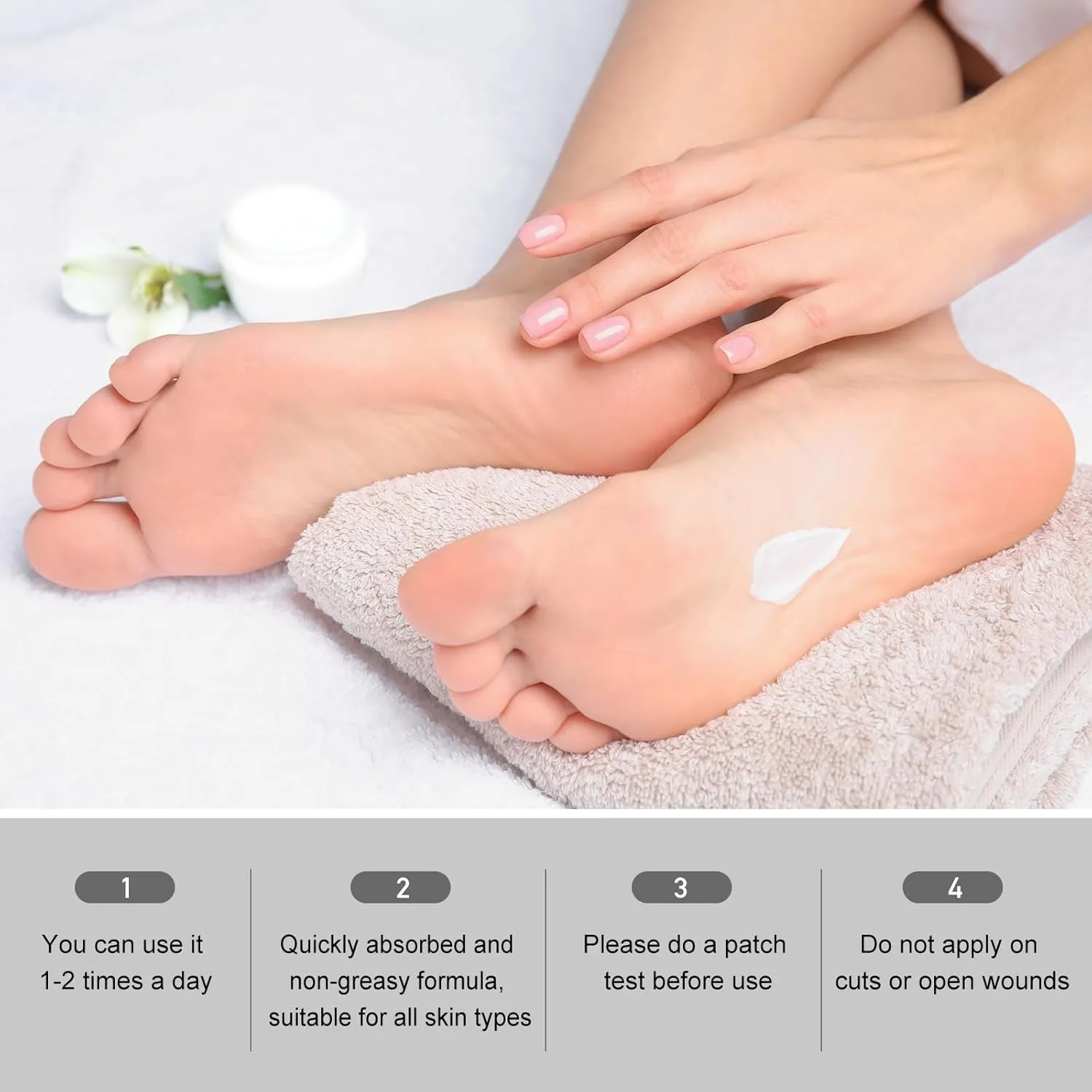 3 Packs Urea Cream 40 Percent - Foot & Hand Cream, for Dry, Cracked Heels, Feet, Knees, Elbows, and Hands, Callus Remover, Maximum Strength Urea Lotion for Softening and Moisturizing