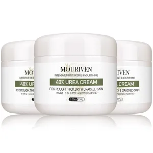 3 Packs Urea Cream 40 Percent - Foot & Hand Cream, for Dry, Cracked Heels, Feet, Knees, Elbows, and Hands, Callus Remover, Maximum Strength Urea Lotion for Softening and Moisturizing