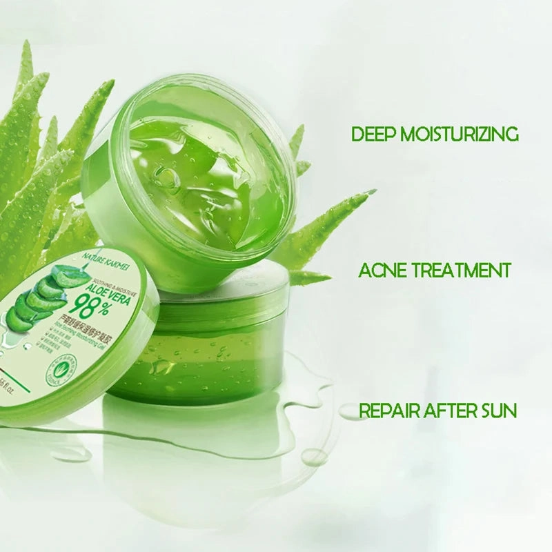 300g 98% Aloe Soothing Face/Hand/Body Gel Aloe Vera Gel Skin Care Remove Acne Moisturizing Day Cream After Sun Lotions Aloe Gel