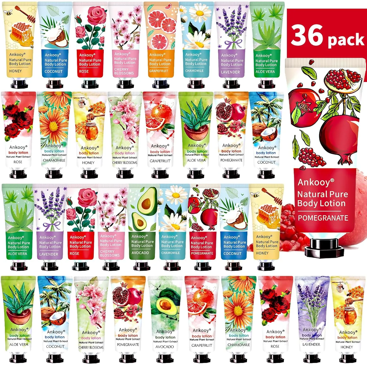 36 Pack Body Lotion for Women Dry Skin,Mothers Day Gifts,Easter Basket Stuffers for Teen Girls,Teacher Appreciation Gifts Nurse Gifts for Coworkers,Travel Size Lotion Birthday Gifts for Women