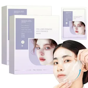 3D Lifting Collagen Full Face Tension Gel Mask, Deep Collagen Facelift Mask, Korean Collagen Face Mask for Improve Skin Elasticity, Firming Anti Wrinkle Moisturizing Rejuvenating (10pcs)