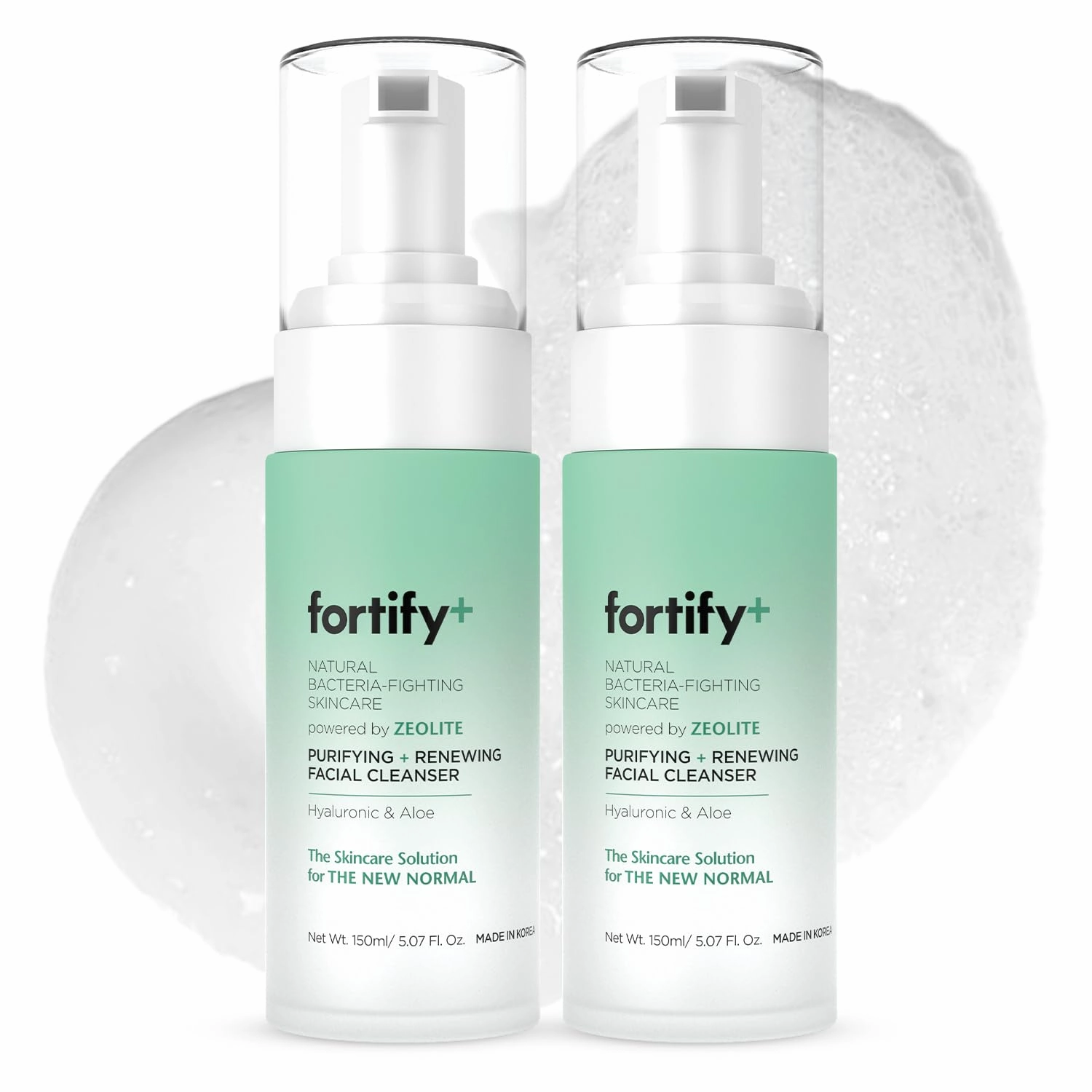 9-in-1 Korean Foaming Facial Cleanser with Hyaluronic Acid & Aloe - Deep Purifying Face Wash - Dermatologist Tested, Vegan, Clean Beauty, All Skin Types - 150ML/5.07Fl.Oz - Pack of 2