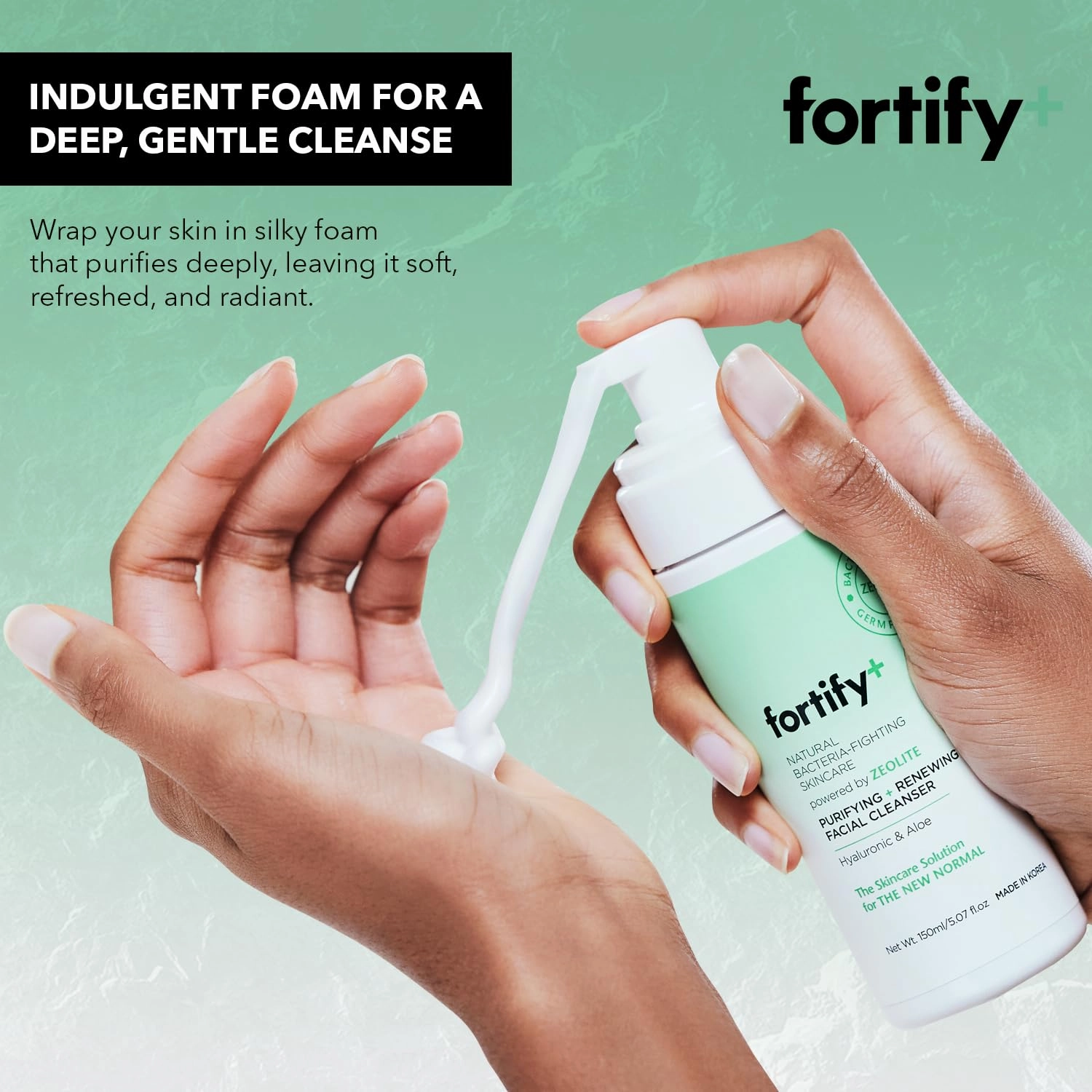 9-in-1 Korean Foaming Facial Cleanser with Hyaluronic Acid & Aloe - Deep Purifying Face Wash - Dermatologist Tested, Vegan, Clean Beauty, All Skin Types - 150ML/5.07Fl.Oz - Pack of 2