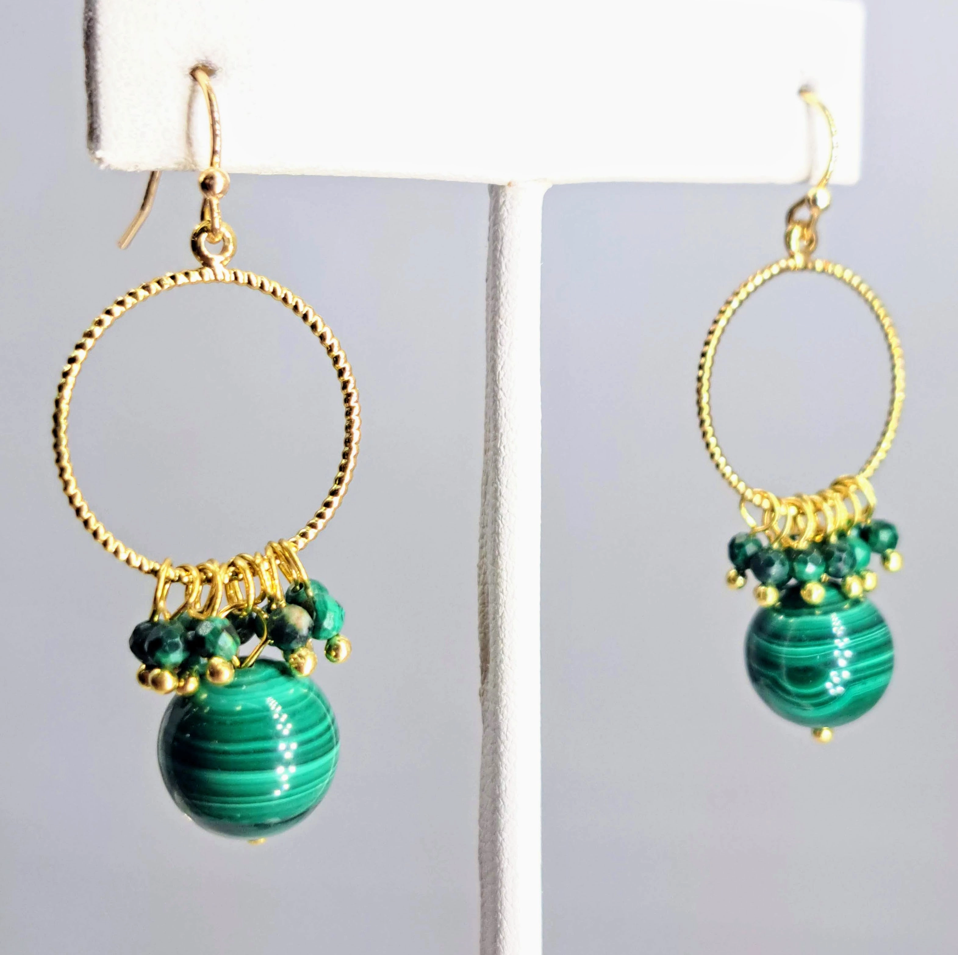 "Malachite - SO RIGHT! 2" Earrings - Malachite, Gold Sterling