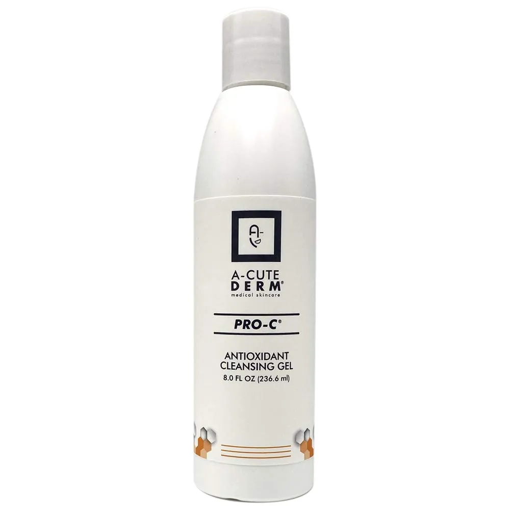 A-Cute Derm Pro-C Antioxidant Cleansing Gel Refreshing Hydrating Green Tea Extract and Vitamin C Helps in Calming Skin All Skin Types (8oz)
