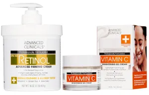Advanced Clinicals Retinol Firming Cream   Vitamin C Face Brightening Gel-Cream Set