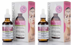 Advanced Clinicals Rosehip Oil For Face With Vitamin E   Botanicals Helps Improve Look Of Dark Spots, Wrinkles, Fine Lines, & Uneven Looking Skin Tone | Moisturizing Skin Care Face Serum, 2-Pack