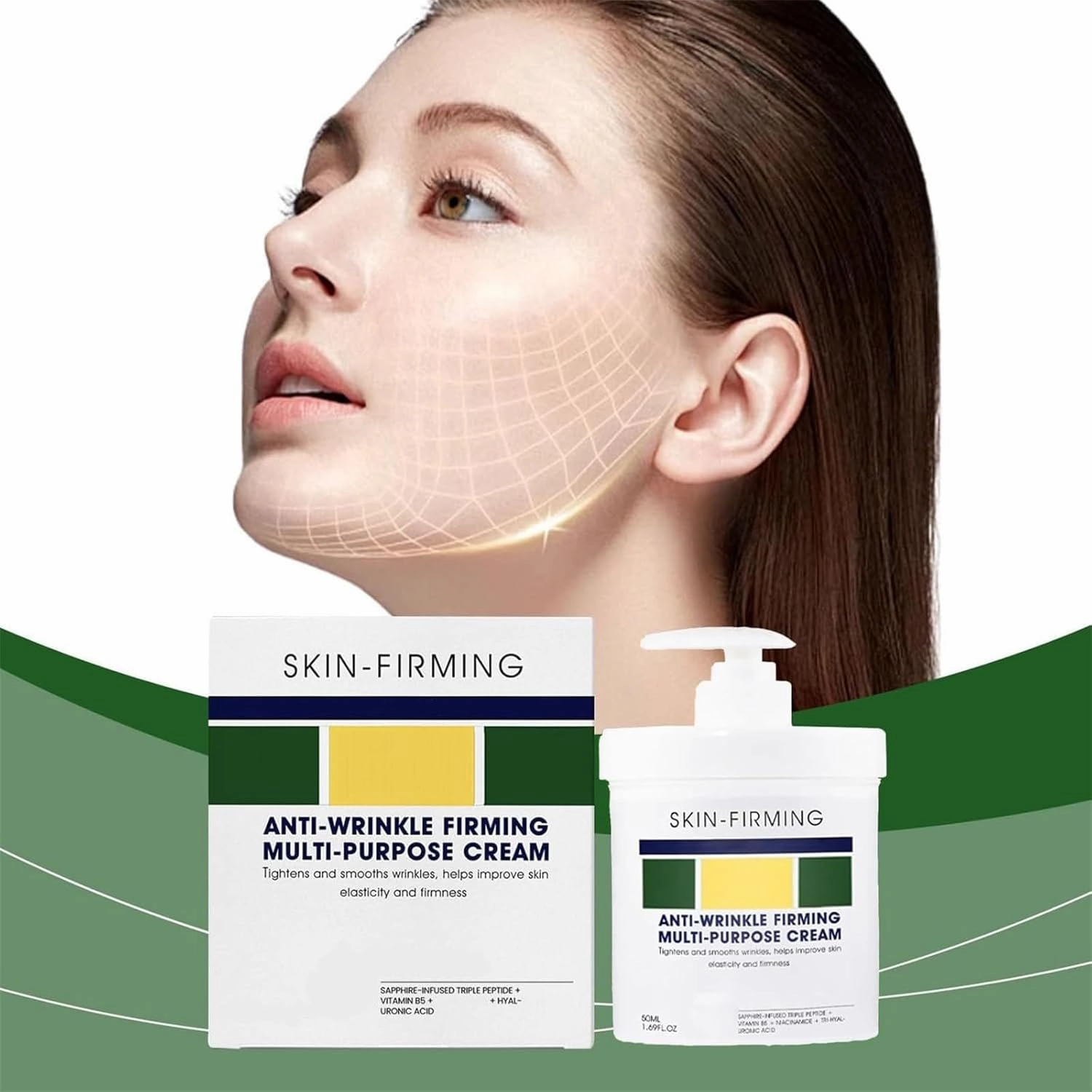 Advanced Firming & Wrinkle-Reducing Cream, Skin Firming Rejuvenating Cream, Skin Firming Rejuvenating Serum, Anti-Wrinkle Firming Multi-purpose Cream for All Skin Types (2 Pcs)