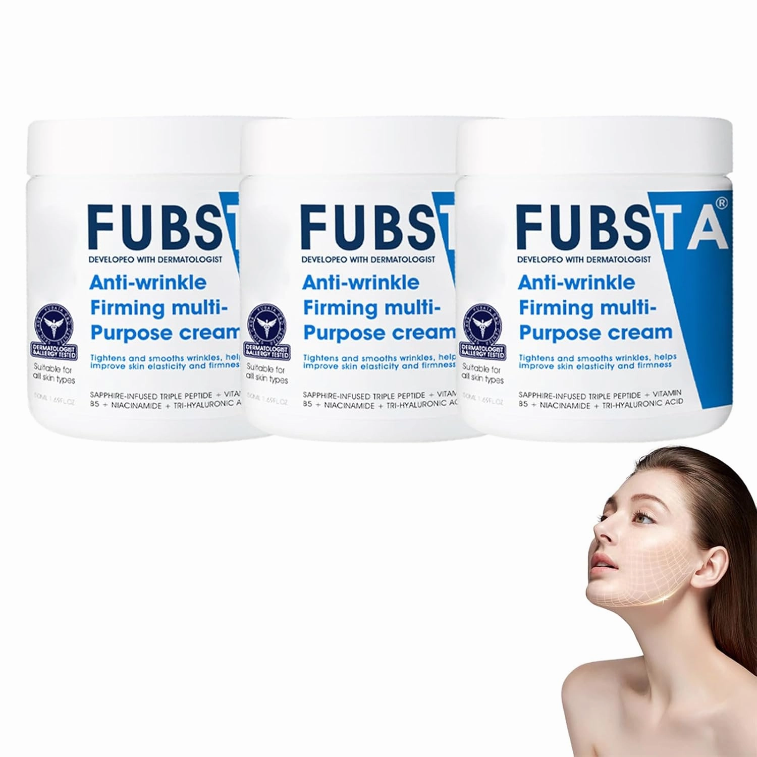 Advanced Firming & Wrinkle-Reducing Cream, Skin Firming Rejuvenating Serum, Skin Firming Cream, Restore Skin Elasticity for All Skin Types (3 Bottle)