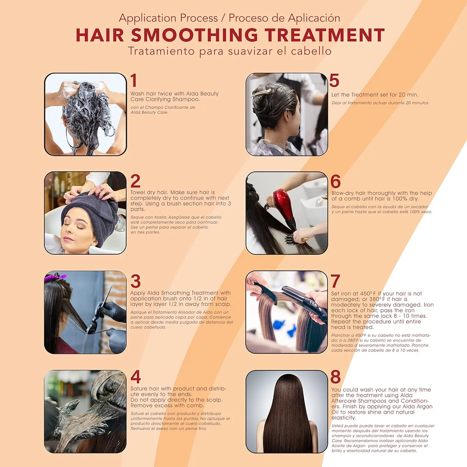 Alda Chocolate Brazilian Keratine Treatment Permanent Straightening Blowout System (16 fl oz)