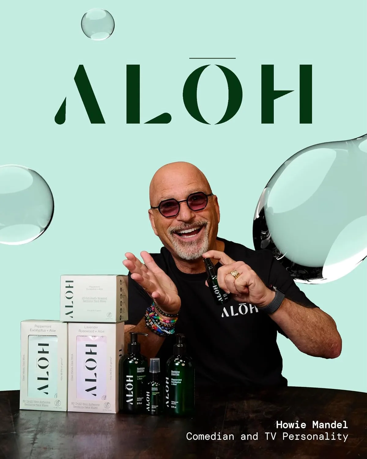 ALŌH Sanitizing Hand Gel 2-pack | Peppermint Eucalyptus   Aloe | 70% Alcohol Hydrating Hand Sanitizer Gel with Essential Oil, for Kids & Adults | 8oz Bottle (Set of 2)