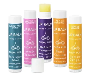 ALIDA PURE Duet Lip Balm Collection, Vegan, Lip Balm, Beeswax Free, with Avocado Oil, Organic Jojoba Oil, and Vitamin E, Natural Moisturizer for Dry, Chapped Lips, 5 Tube Set