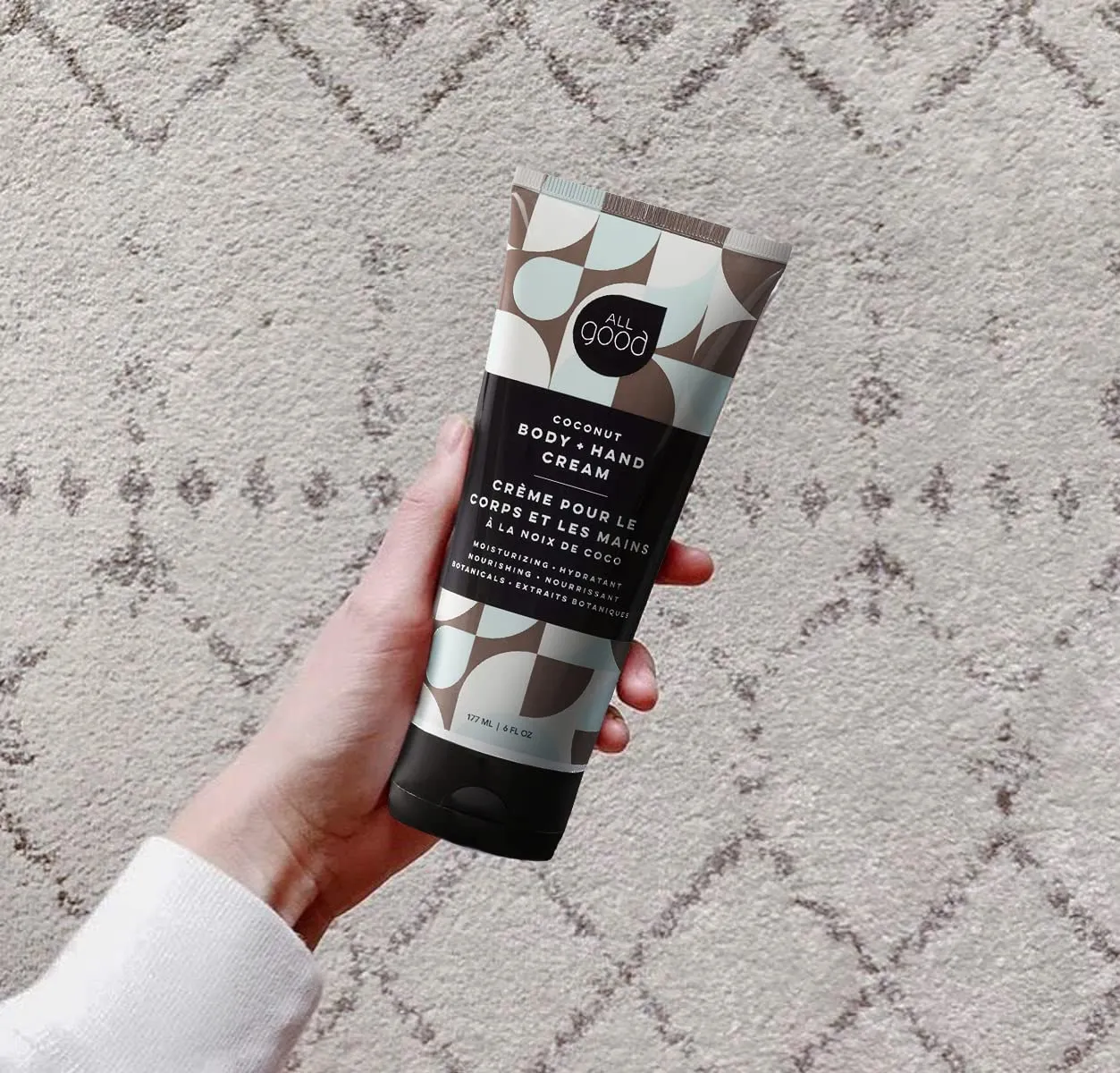 All Good Hand & Body Lotion - Moisturizing Organic Lotion for Dry Skin, Hands & Body - Essential Oils, Calendula, Cocoa Butter - Non-Greasy Body Butter, 6 fl oz (Coconut)