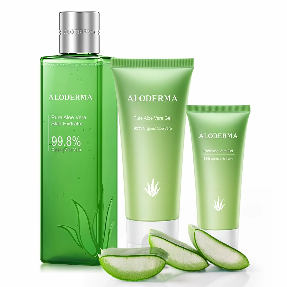 All Purpose Aloe Vera Gel Set - 3 Pieces - Skin Hydrator, 114g Aloe Vera Gel & 45g Aloe Vera Gel Travel Size