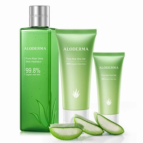 All Purpose Aloe Vera Gel Set - 3 Pieces - Skin Hydrator, 114g Aloe Vera Gel & 45g Aloe Vera Gel Travel Size