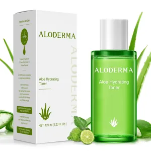 Aloderma Aloe Hydrating Facial Toner Made with 91% Organic Aloe Vera - Natural Pore Refining, Non-irritating, Alcohol-Free Moisturizing Toner for Face with Arginine for All Skin Types, 4.2oz