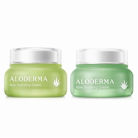 Aloderma Aloe Face Cream Set, 2 pieces - Hydrating Cream, Soothing Cream