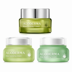 Aloderma Face Cream Set, 3 pieces - Hydrating Cream, Firming Cream, Soothing Cream
