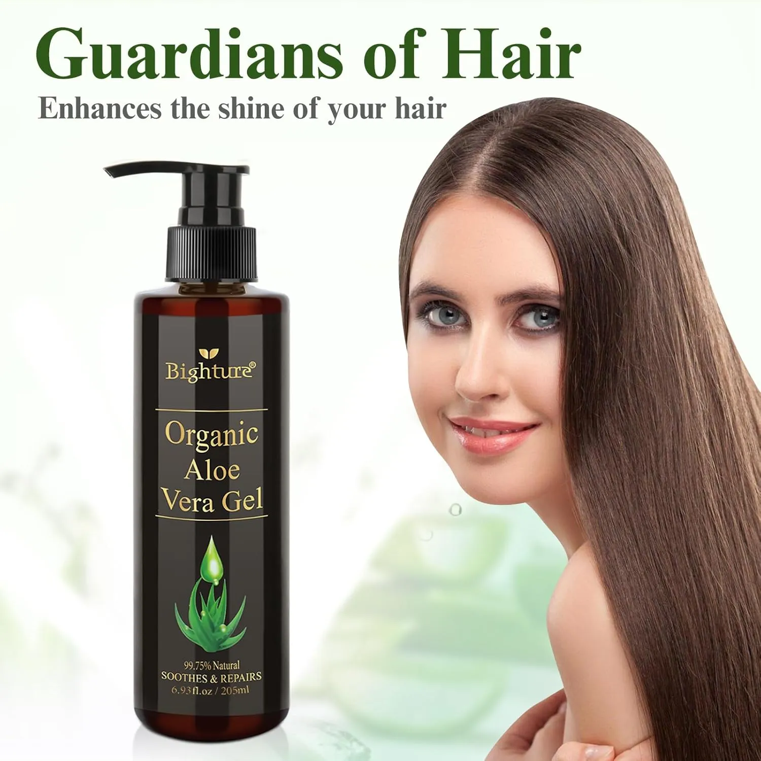 Aloe Vera Gel Infused with Tea Tree Oil for Skin Hydrating, Repair Skin, Organic Aloe Vera Gel Extract from Fresh Pure Aloe Vera for Sunburn Relief, Hair, Razor- 6.76 Fl Oz