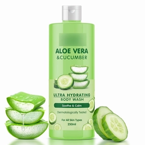 Aloe Vera & Cucumber Ultra Hydrating Body Wash, 250 Ml | Soothe & Calm | Paraben Free | All Skin Types