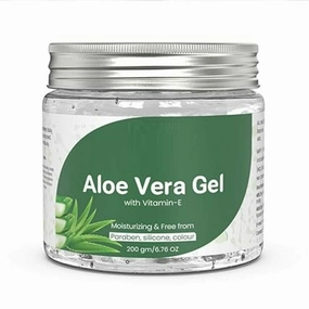 Aloe Vera Gel Moisturizer for Face & Hair, Aloe Gel, Enriched with Vitamin E for Soothing Skin, Paraben & Silicone Free 200g