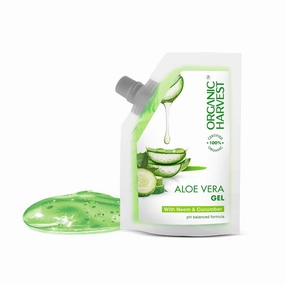 Aloe Vera Gel: Neem & Cucumber | Aloe Vera Gel for Dry Skin & Hair | Organic Moisturizing Gel | For Men & Women | Sulphate & Paraben-free - 100gm