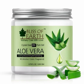 Aloe Vera Gel Pure Crystal Clear Best For Face, Body, Hair Effective Cooling, Soothing, Hydrating Colour And Fragrance Free Alcohol And Paraben Free 200gm
