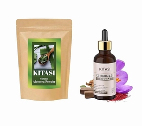 Aloe Vera Powder 100 gm & Kumkumadi Face Serum 30 ml, Skin Brightening, Glowing, Combo