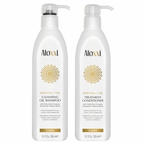 ALOXXI Essential 7 Botonic Blend Oil Cleansing Oil Shampoo   Conditioner Set, 10.1 oz