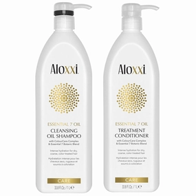 ALOXXI Essential 7 Botonic Blend Oil Cleansing Oil Shampoo   Conditioner Set, 33.8 oz