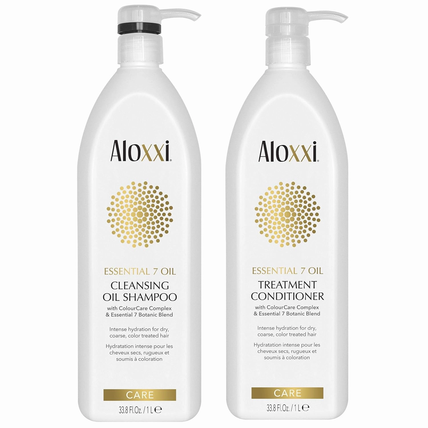 ALOXXI Essential 7 Botonic Blend Oil Cleansing Oil Shampoo   Conditioner Set, 33.8 oz