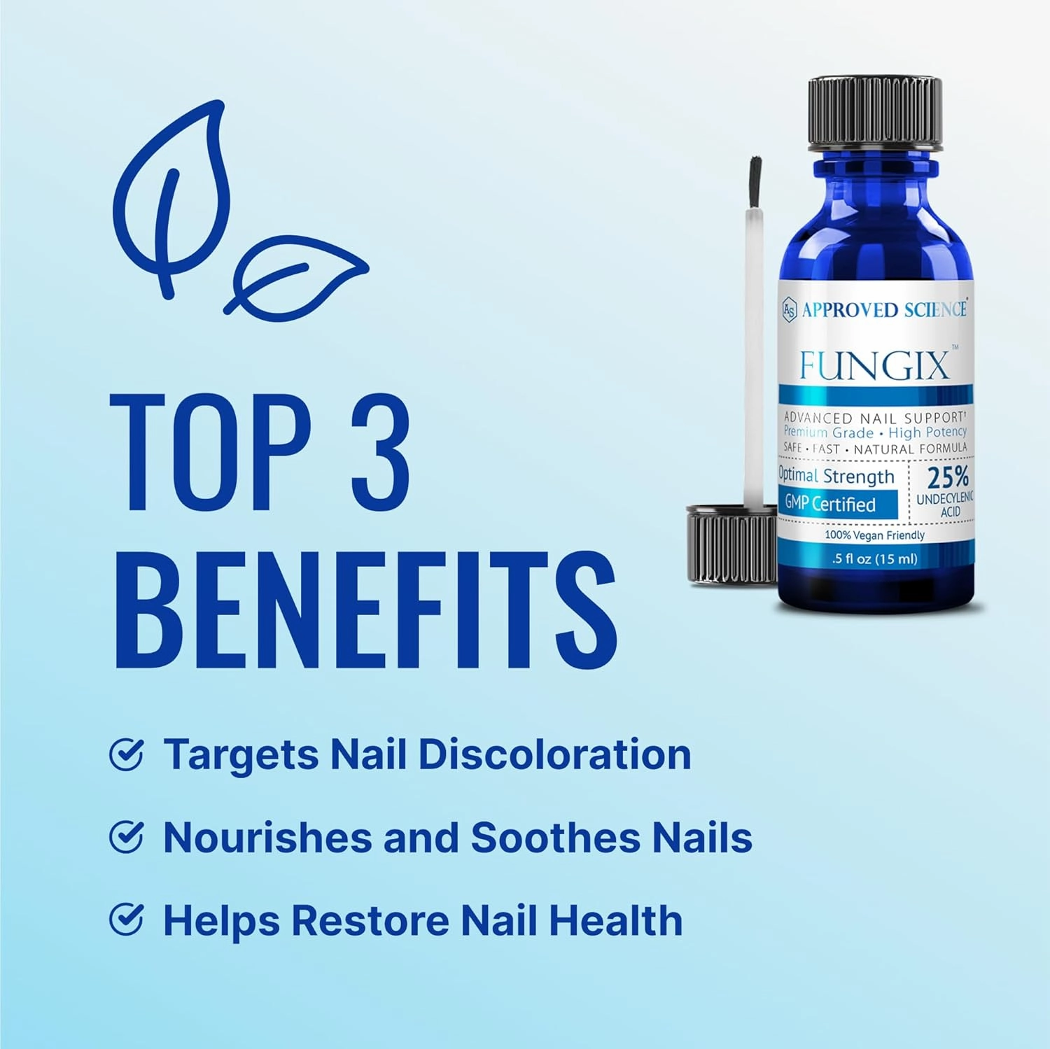 Approved Science Fungix - Nail Fungus Formula - With Tea Tree Oil, 25% Undecylenic Acid, Vitamin E - Pack of 1 - All Natural, Vegan Friendly