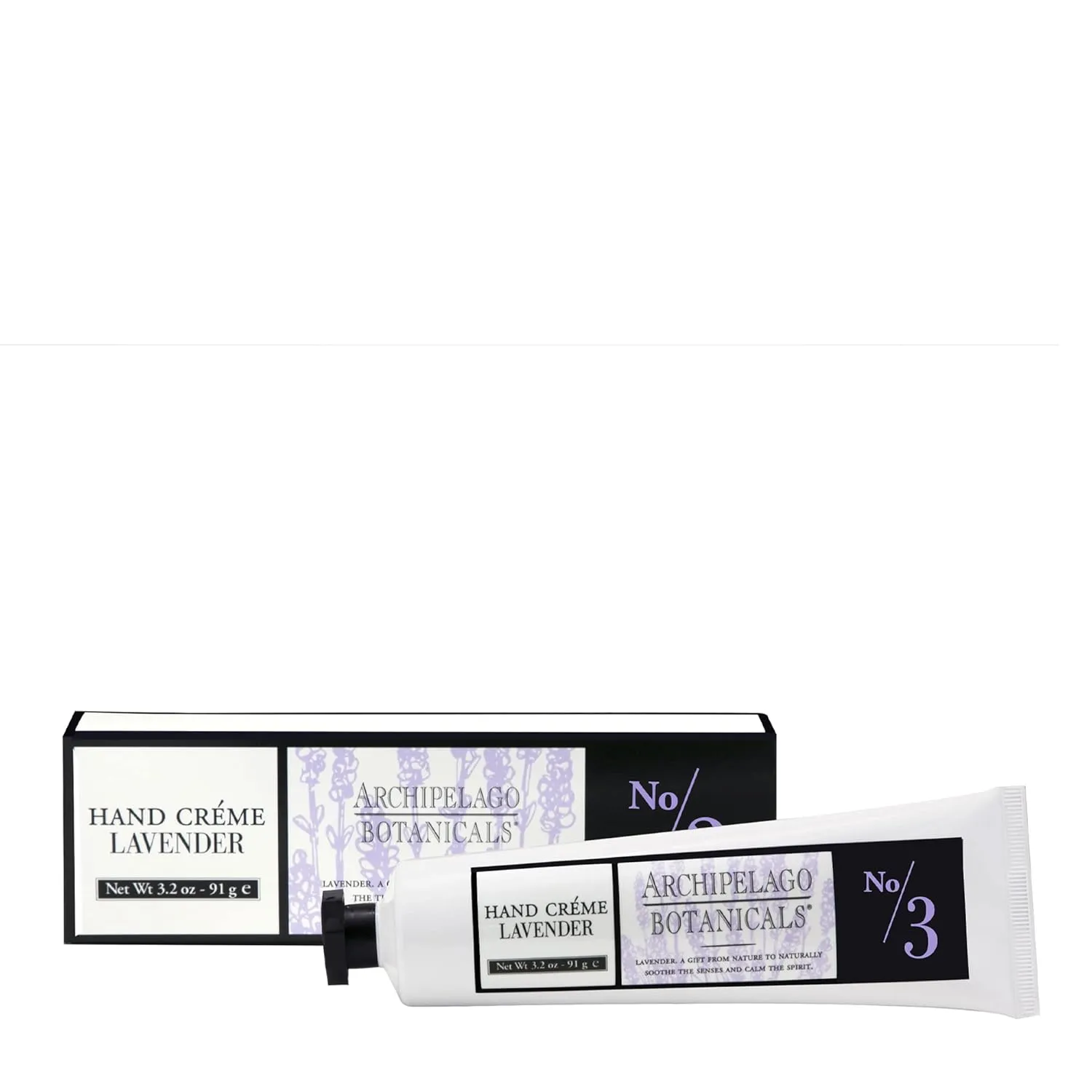Archipelago Botanicals Lavender Hand Crème, Rich and Lightly Scented Hand Lotion for Dry Skin, Cuticles and Rough Spots, Premium Plant Extracts (3.2 oz)
