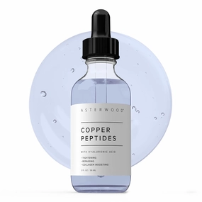 Asterwood Copper Peptides Serum for Face - Tightening, Repairing, Collagen Boosting - with GHK-Cu and Hyaluronic Acid - 2 Fl Oz