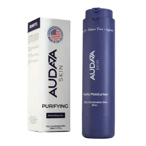 Audra Skin Purify Moisturizer for Oily and Combination Skin 50ml – Face Moisturizer with Green Tea, Shea Butter, Cucumber & Rosemary – Hydrating, Pore Minimizing, Dermatologist Tested