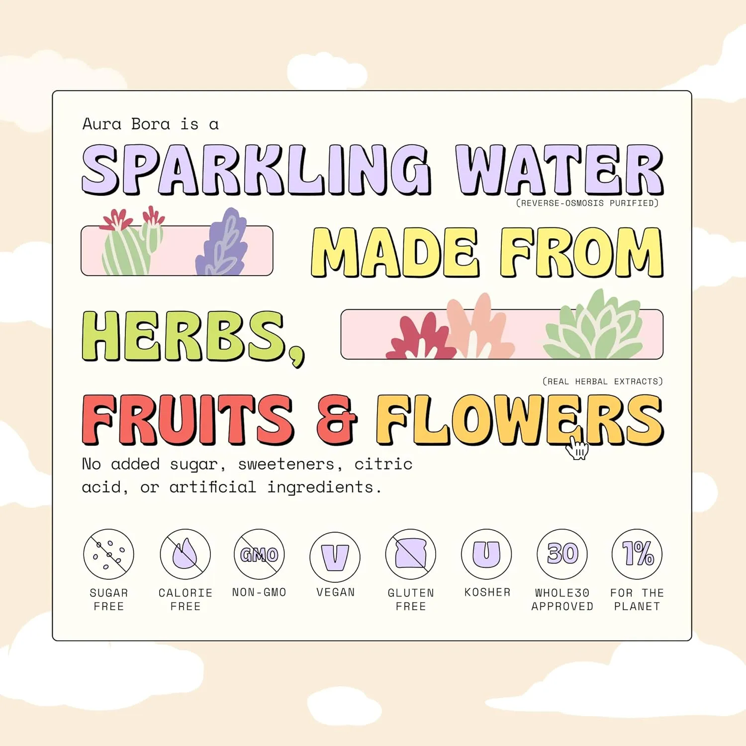Aura Bora, Lavender Cucumber Herbal Sparkling Water, 12 oz Can (Pack of 12), 0 Calories, 0 Sugar, 0 Sodium, Non-GMO