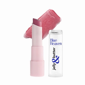 B-lueheaven Jelly & Butter Lip Balm infused with Jojoba Oil, Shea Butter   Vitamin E, smoothens Dry & Chapped Lips, Fades Pigmentation, Soften & Smoothes Plums Lips, Dusty Rose, 3g