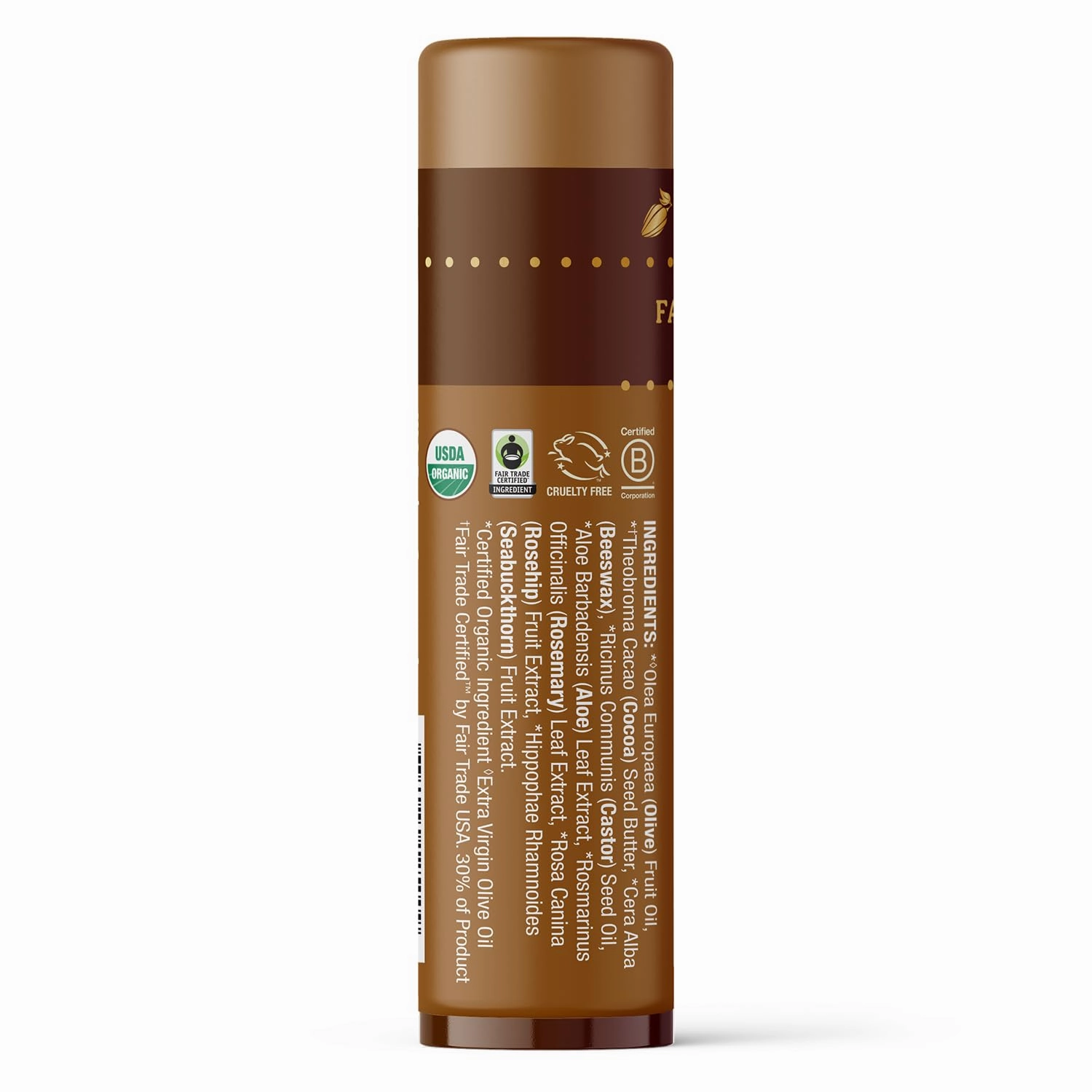 Badger Creamy Cocoa Cocoa Butter Lip Balm, Long Lasting Hydrating Lip Moisturizer, Fair Trade, Large Size Stick, 100% Organic Lip Care, 4-pack