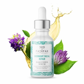 Bakuchiol Plant Based Retinol Alternative Facial Serum, Serum for Face, Nightly Face Care for Sensitive Skin, Overnight Repair Serum, 2 Oz