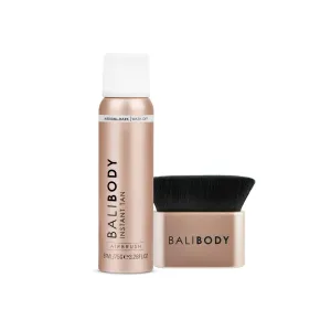 Bali Body Medium to Dark Instant Tan   Brush Bundle | Skin Perfecting Aerated Spray, Flawless Airbrushed Bronzed Finish   Washable Self-Tanning Reusable Accessory Tool | Vegan & Cruelty-Free
