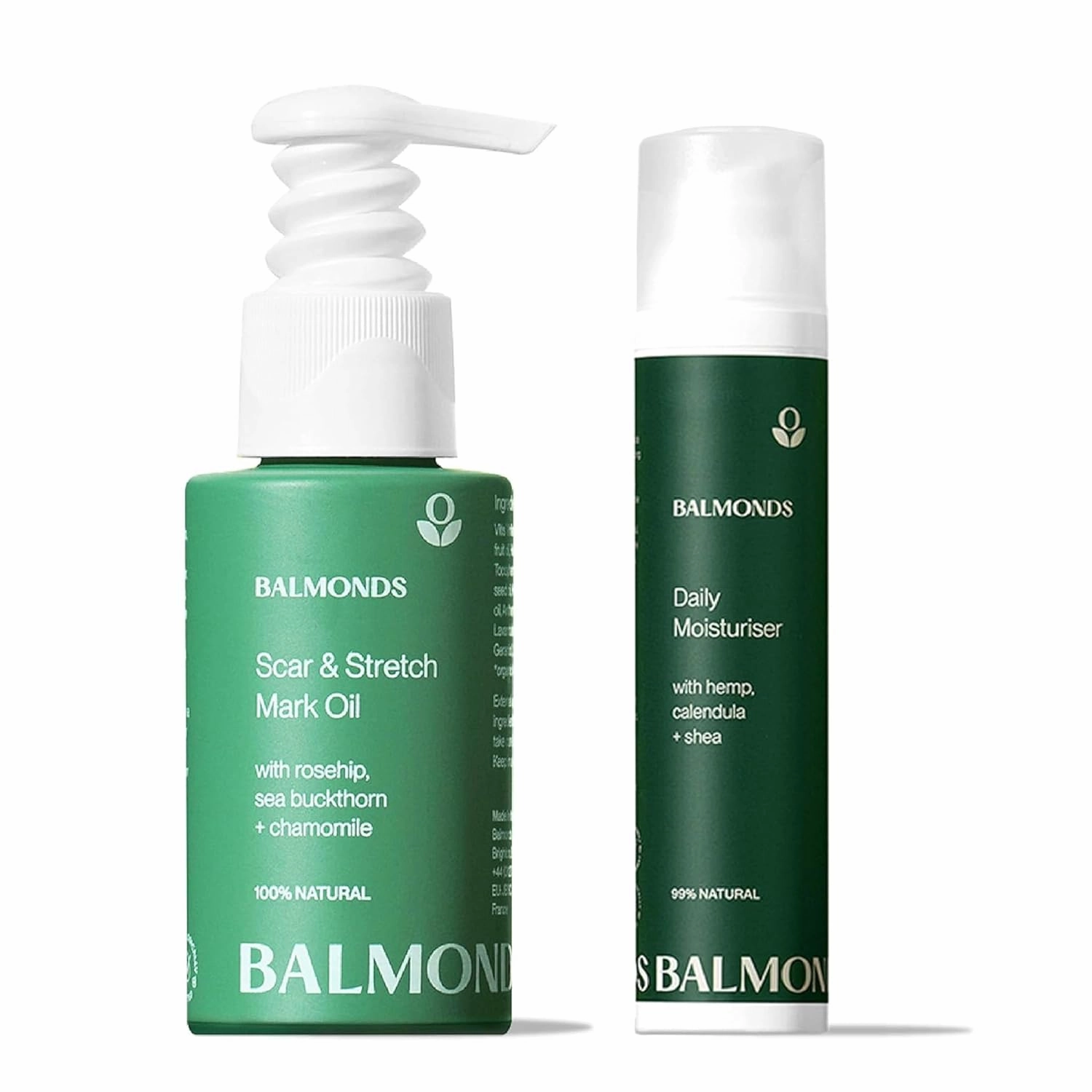 Balmonds Rosehip Scar Oil and Daily Moisturizing Cream 3.5oz (100ml) - Vegan & Cruelty Free Natural Skin Oil for Stretchmarks, Damaged, Scarred, or Fragile Skin - 99% Natural Moisturizer Face & Body